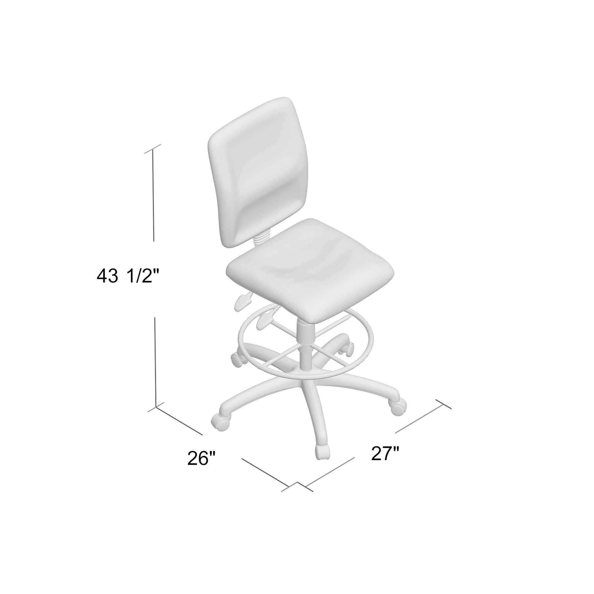 Boss Multi-Function LeatherPlus Drafting Stool - Image 9