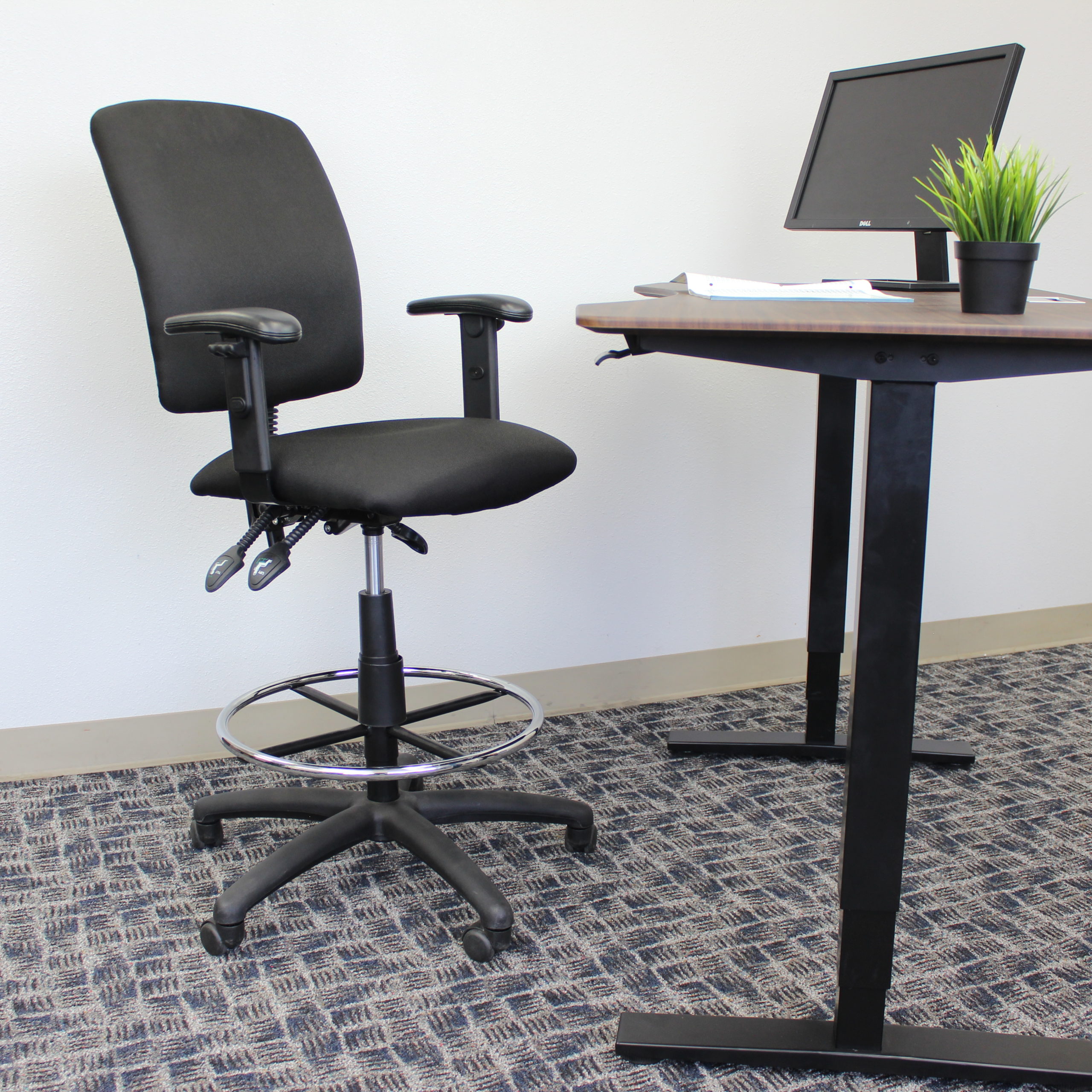 Boss Multi-Function Fabric Drafting Stool W/ Adjustable Arms - Image 8