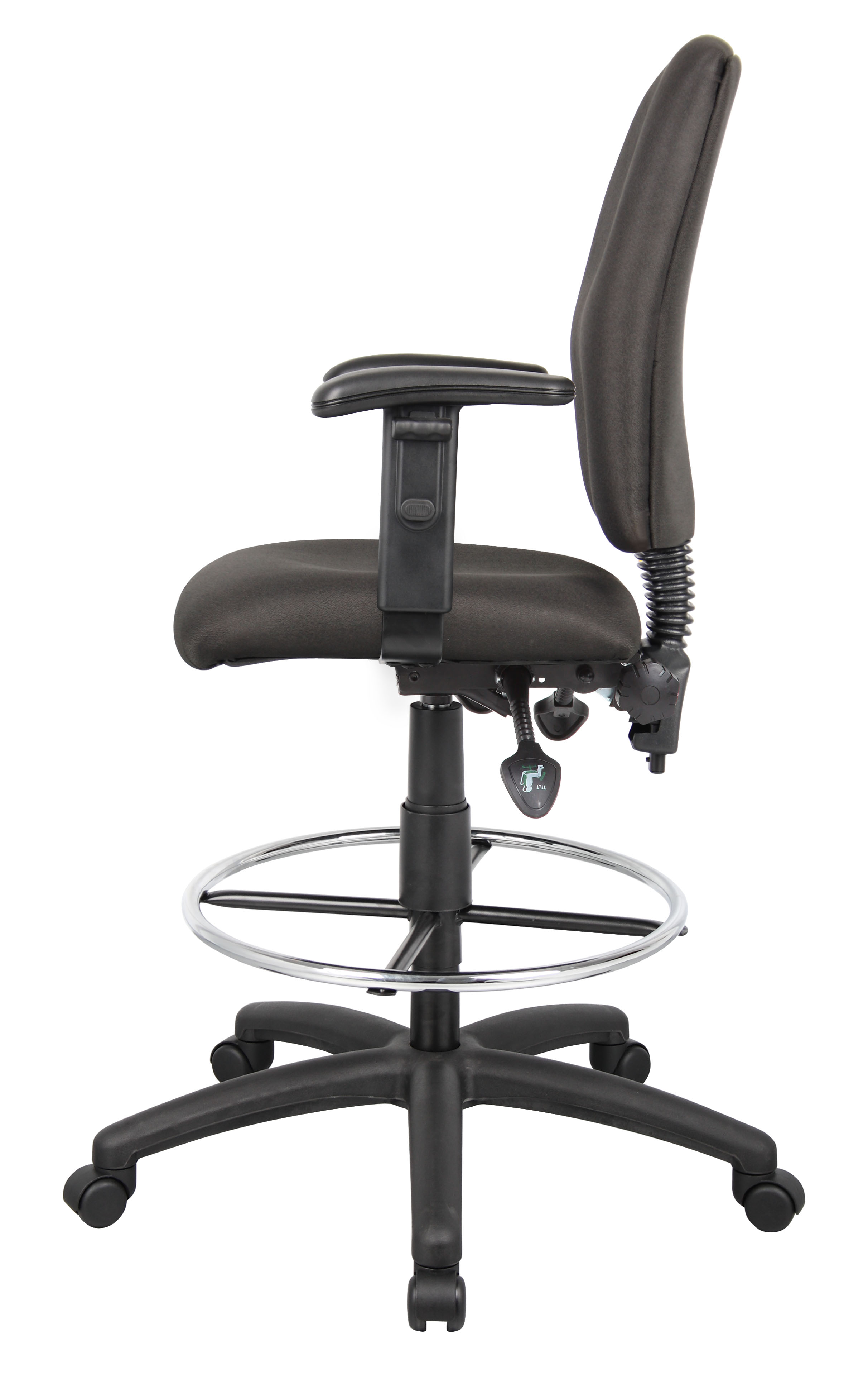 Boss Multi-Function Fabric Drafting Stool W/ Adjustable Arms - Image 7