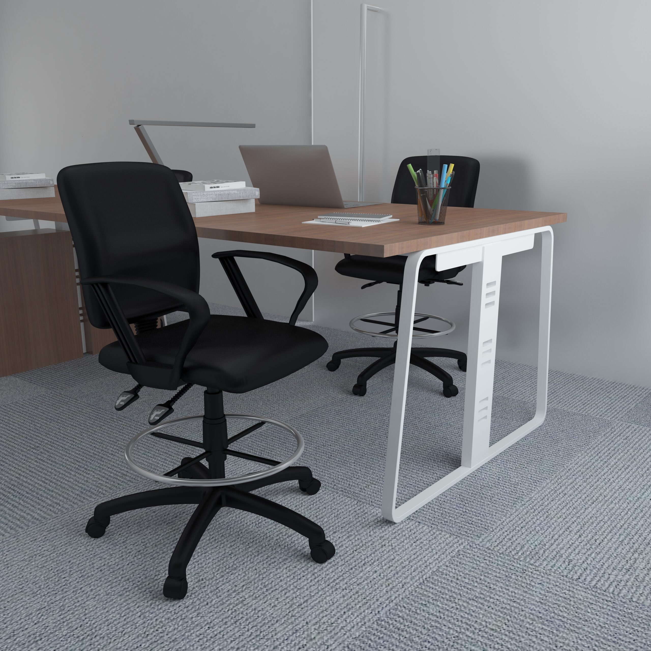 Boss Multi-Function Fabric Drafting Stool W/ Loop Arms - Image 8