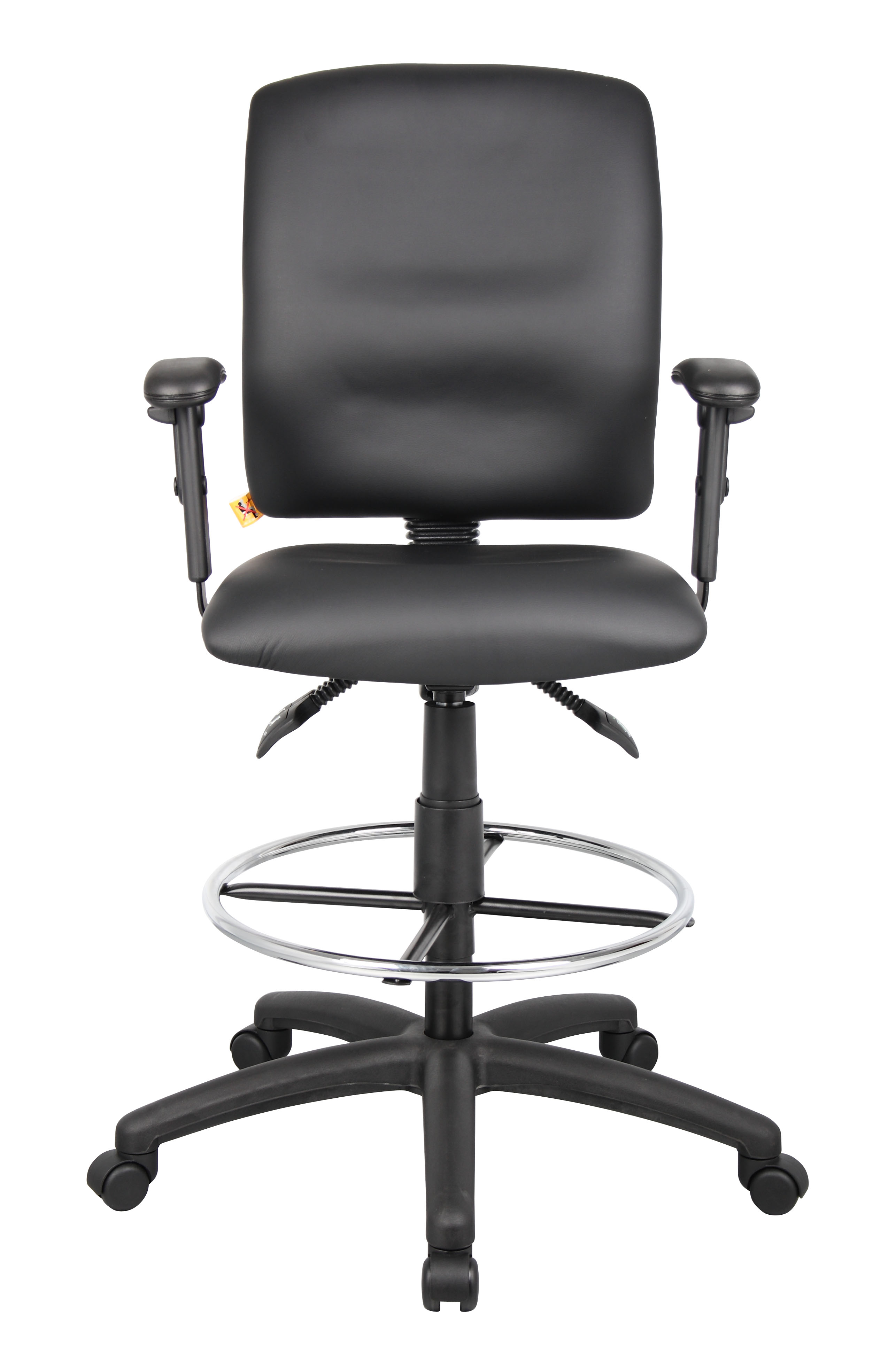 Boss Multi-Function LeatherPlus Drafting Stool W/ Adjustable Arms - Image 5