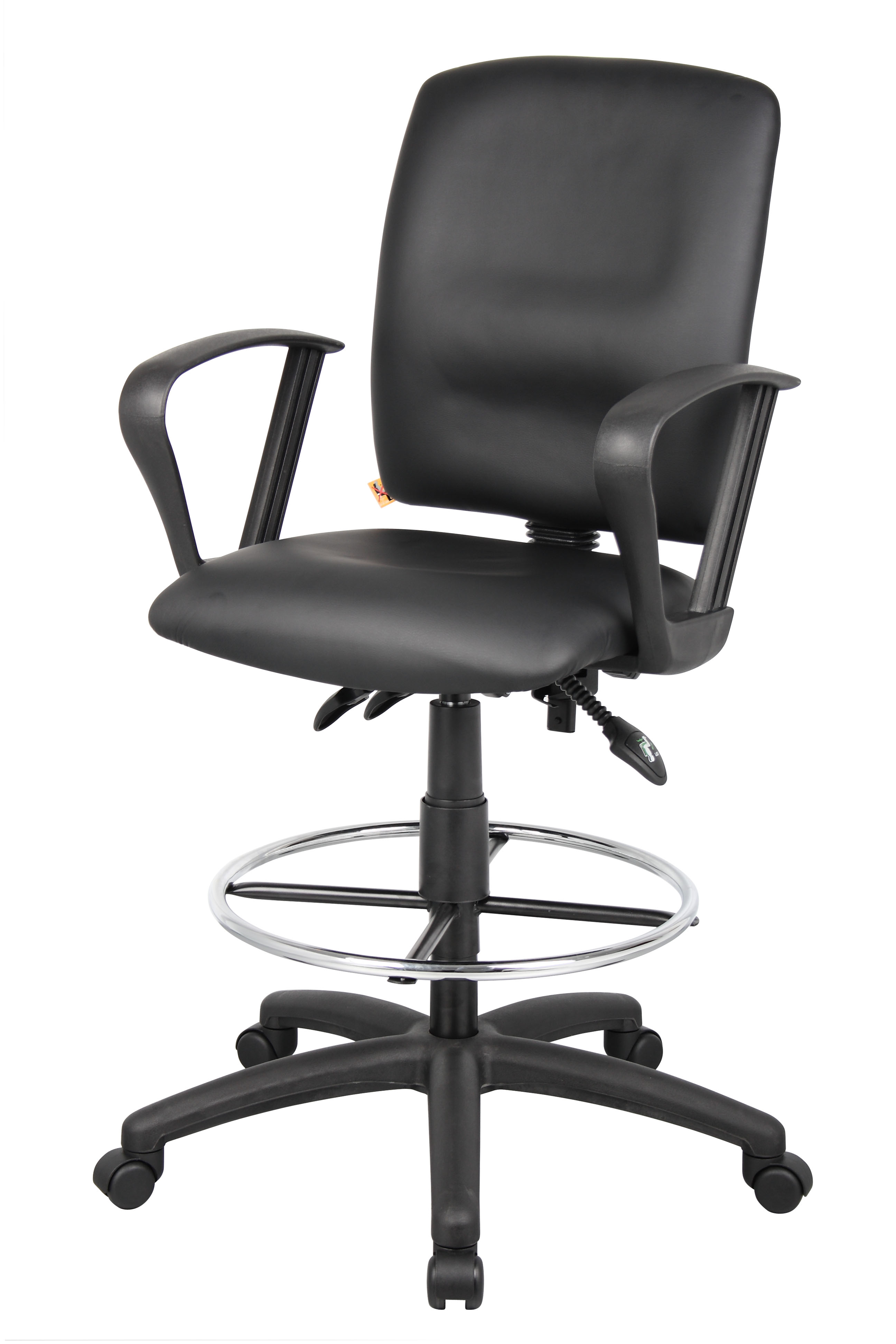 Boss Multi-Function LeatherPlus Drafting Stool W/ Loop Arms - Image 4