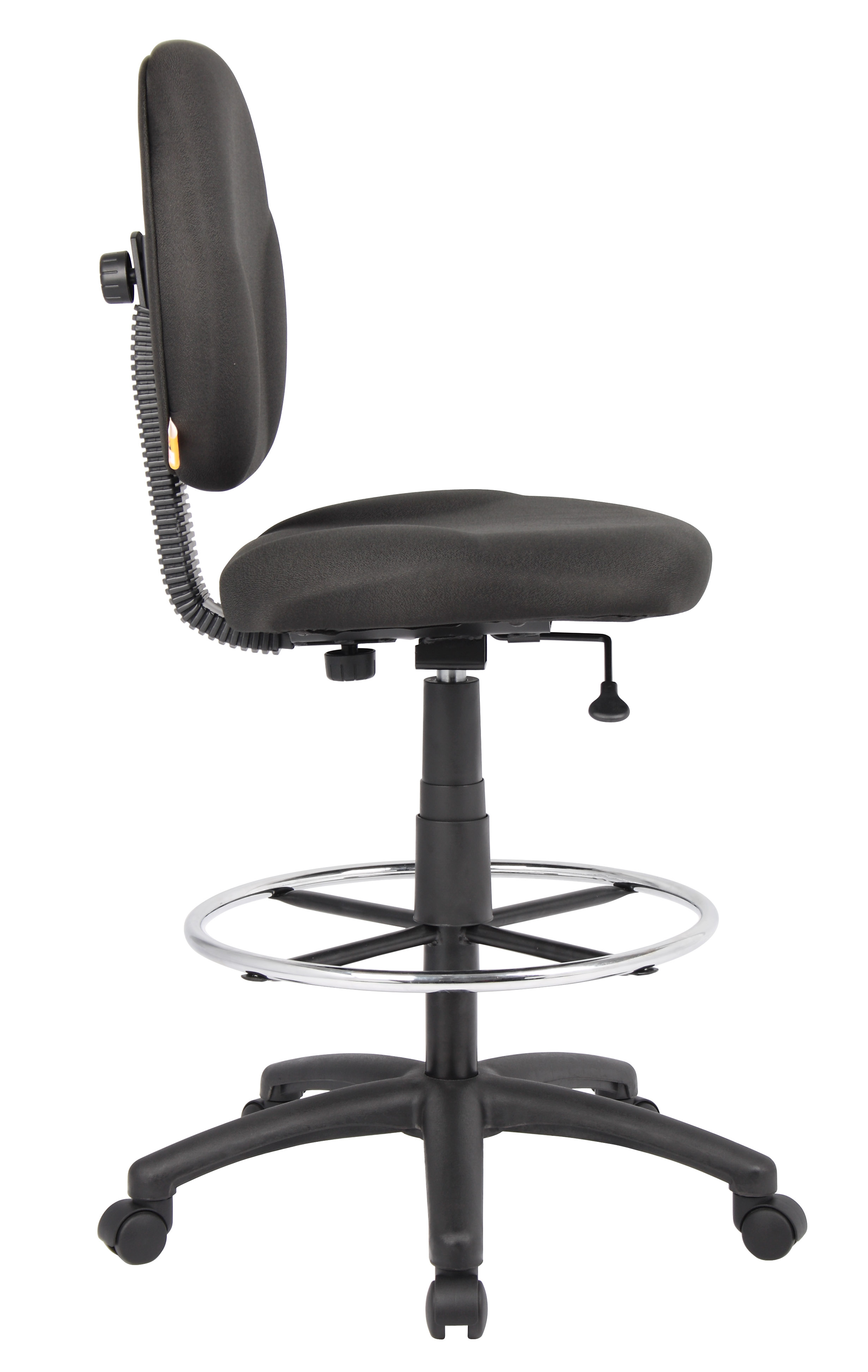Boss Stand Up Fabric Drafting Stool with Foot Rest, Black - Image 6