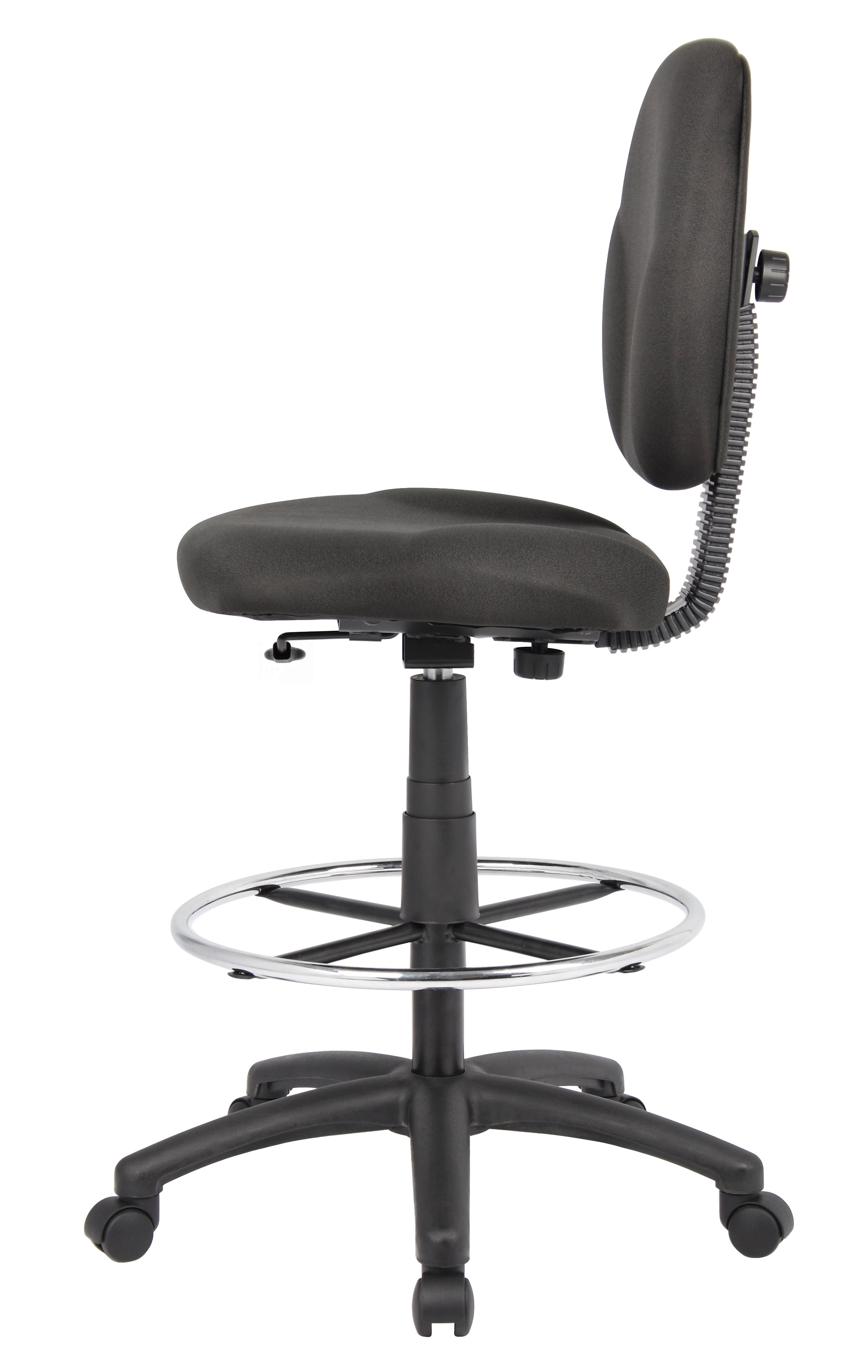 Boss Stand Up Fabric Drafting Stool with Foot Rest, Black - Image 8