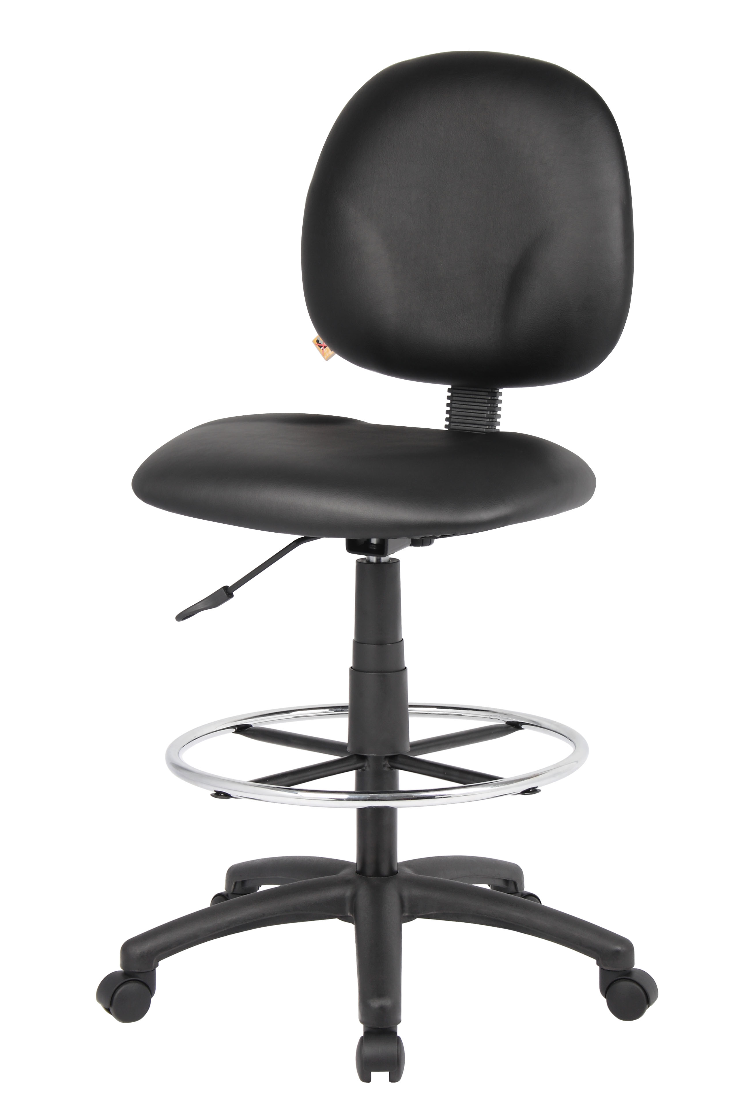 Boss Office AM Vinyl Stand Up Drafting Stool with Foot Rest, Black - Image 3