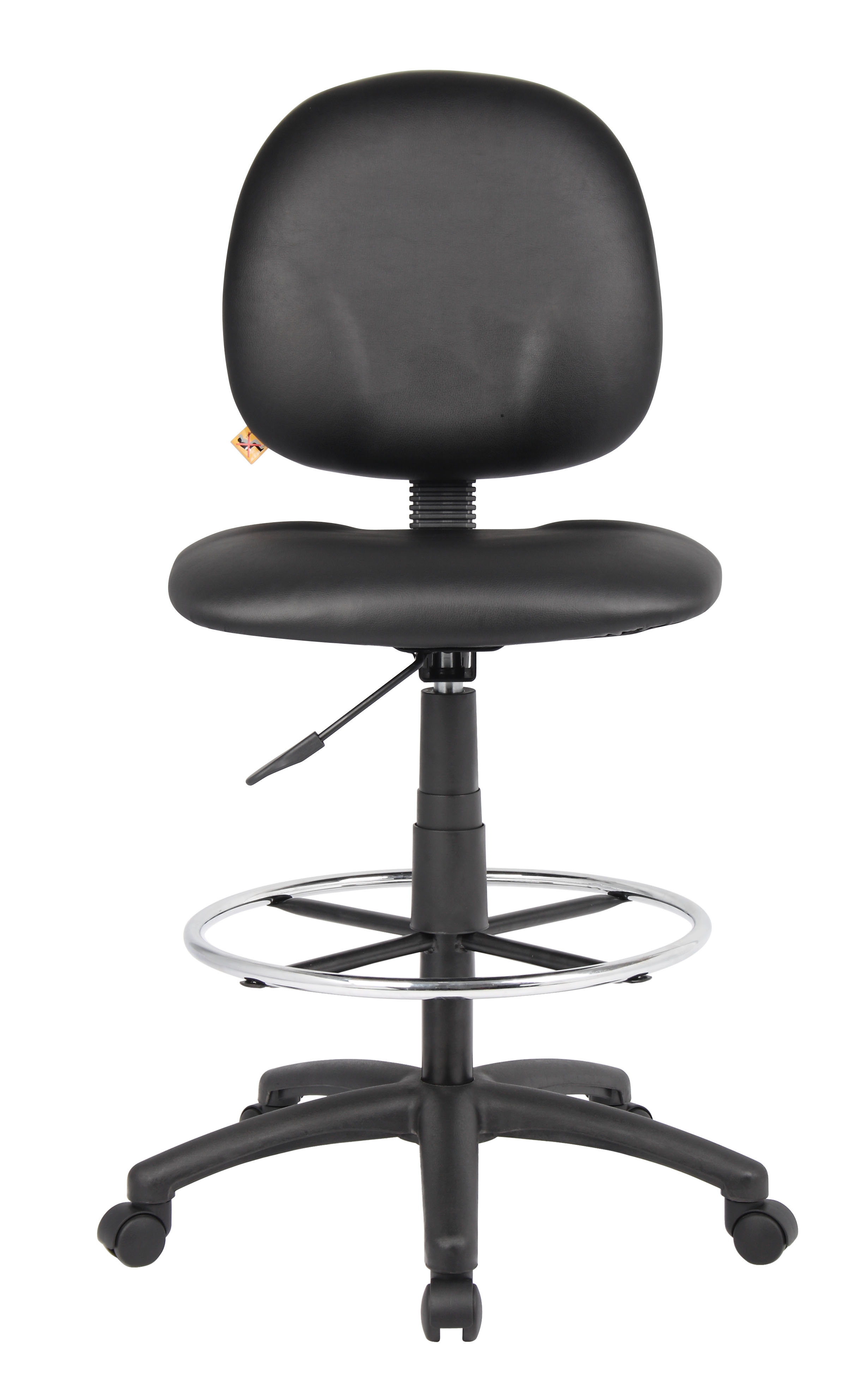 Boss Office AM Vinyl Stand Up Drafting Stool with Foot Rest, Black - Image 4
