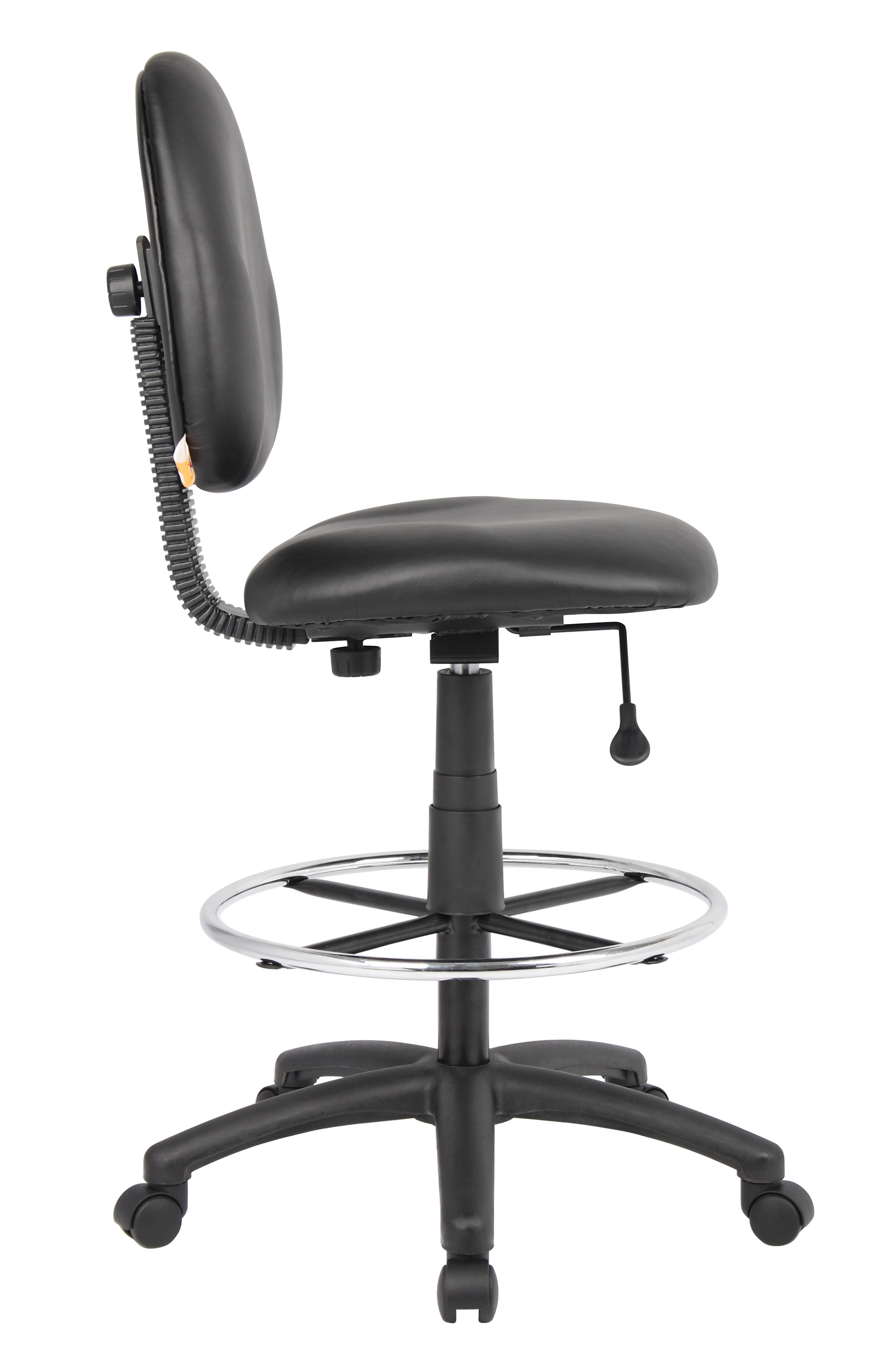 Boss Office AM Vinyl Stand Up Drafting Stool with Foot Rest, Black - Image 5