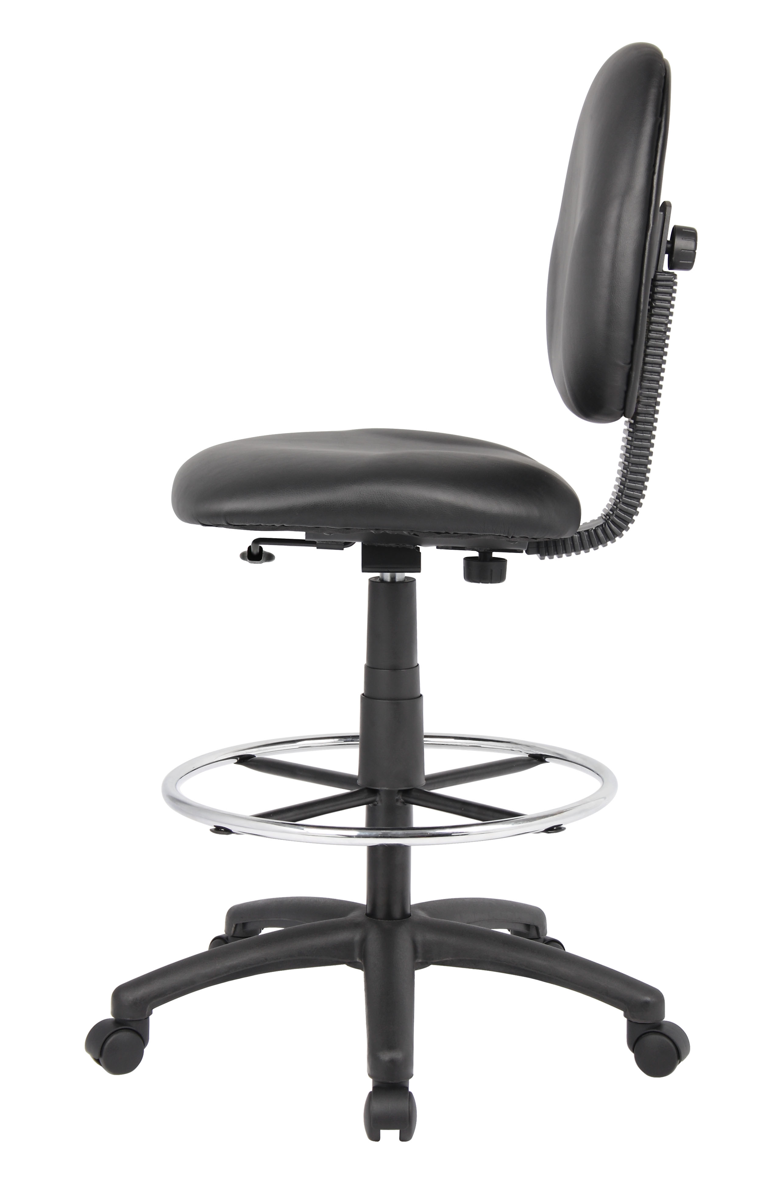 Boss Office AM Vinyl Stand Up Drafting Stool with Foot Rest, Black - Image 7