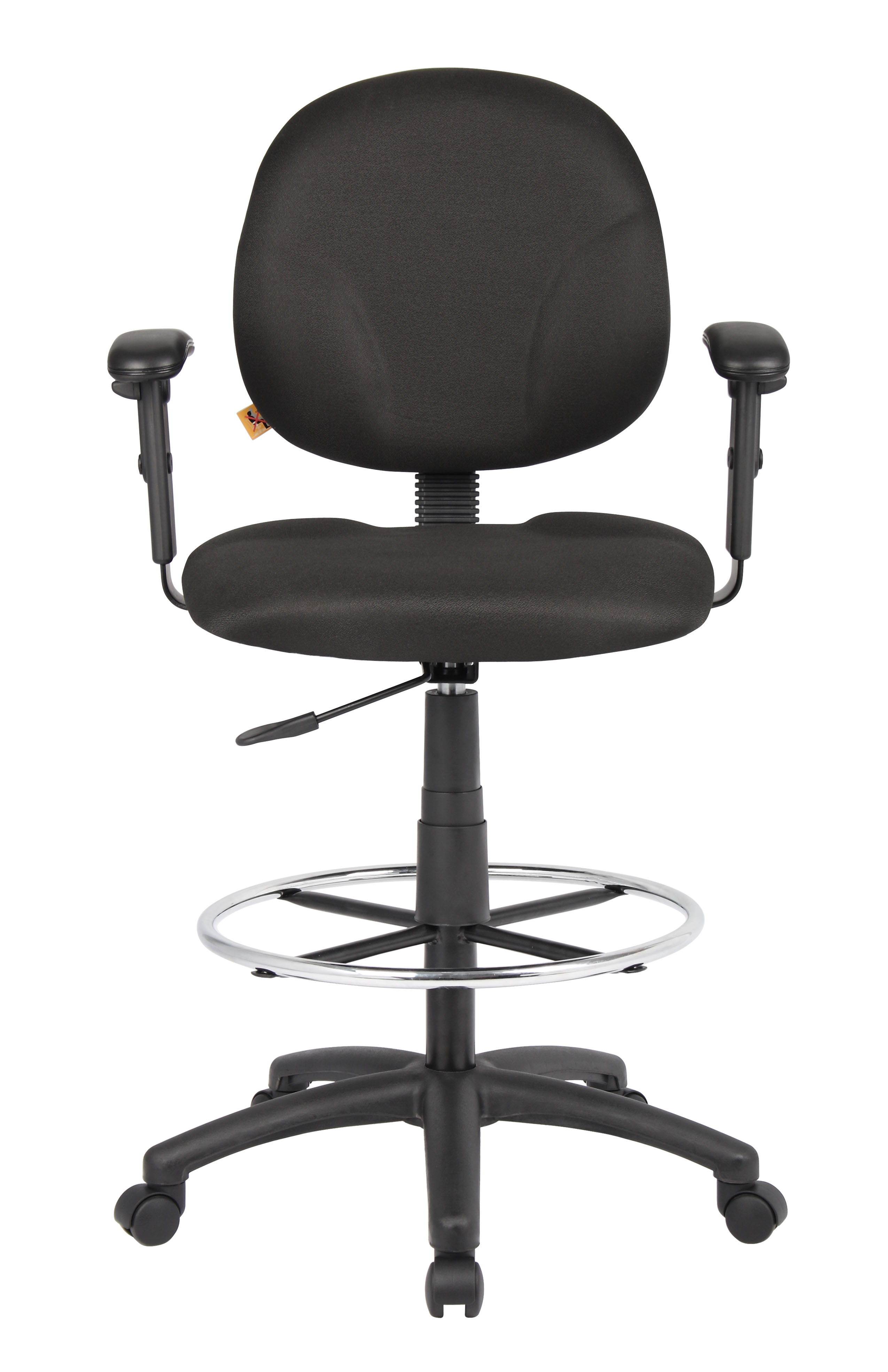 Boss Stand Up Fabric Drafting Stool with Foot Rest, Black - Image 5