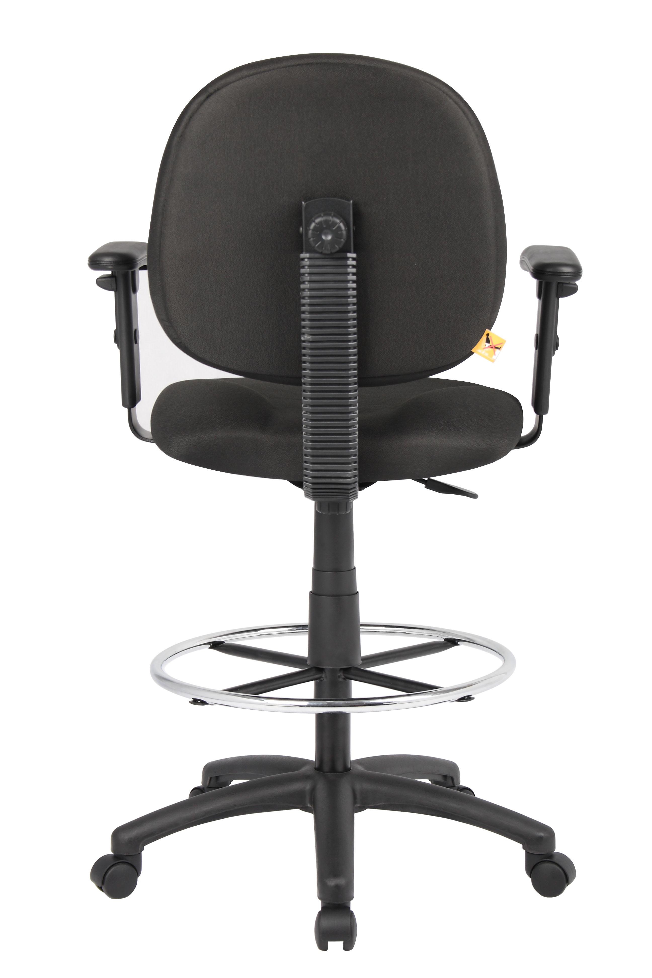 Boss Stand Up Fabric Drafting Stool with Foot Rest, Black - Image 7