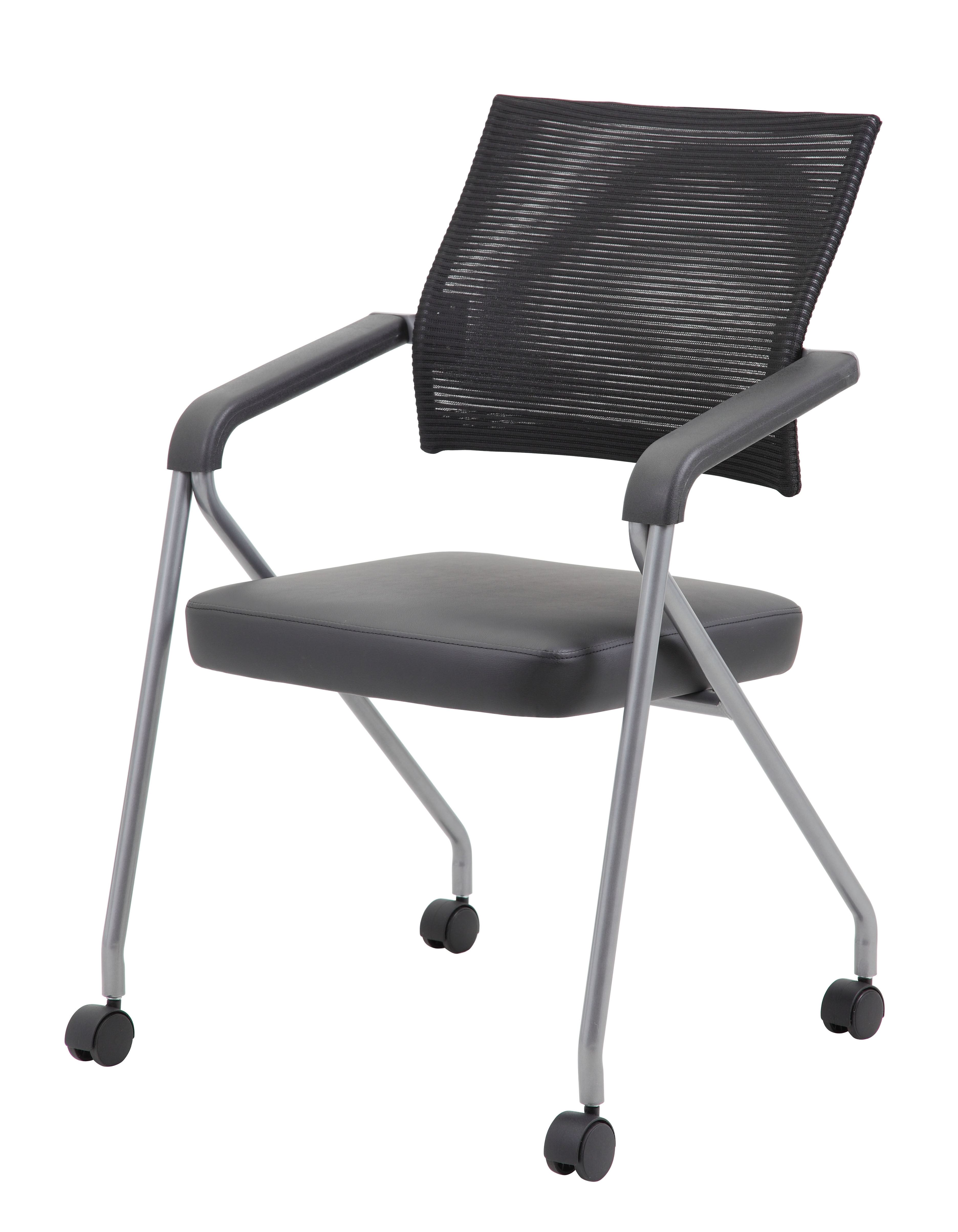 Boss Black Mesh Training Chair With Pewter Frame, (set of 2) - Image 3