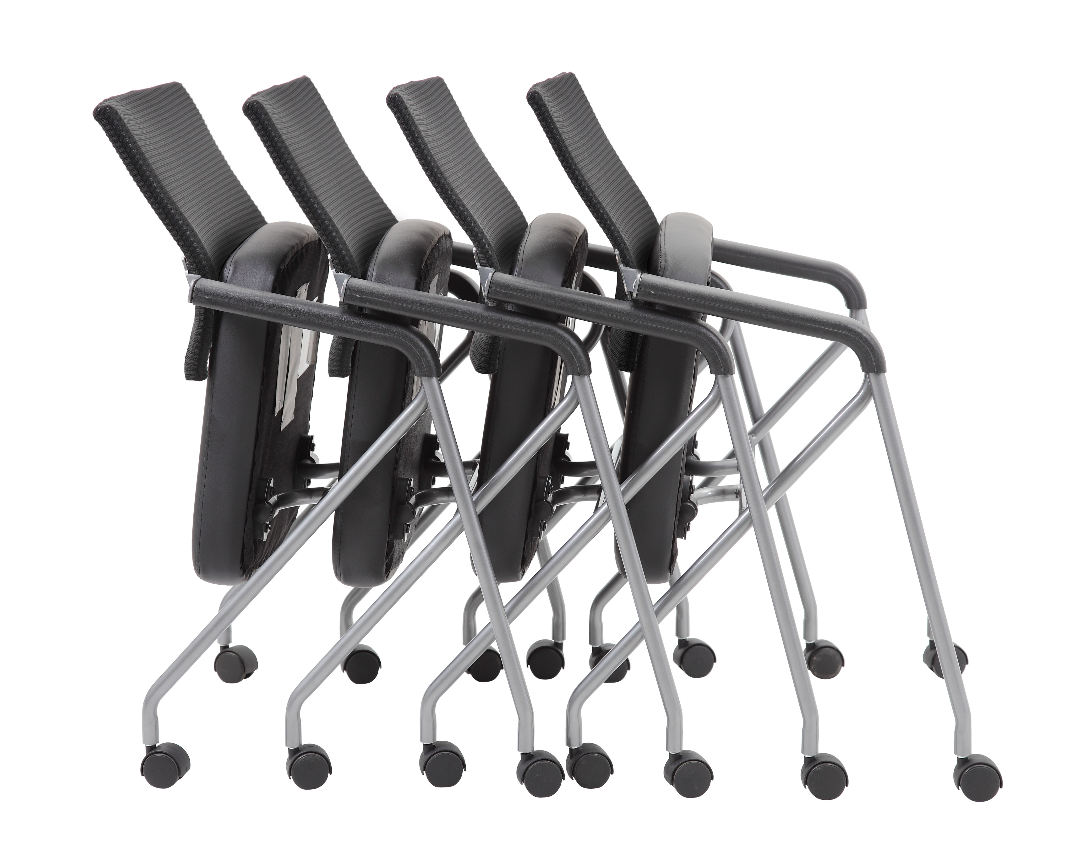 Boss Black Mesh Training Chair With Pewter Frame, (set of 2) - Image 4
