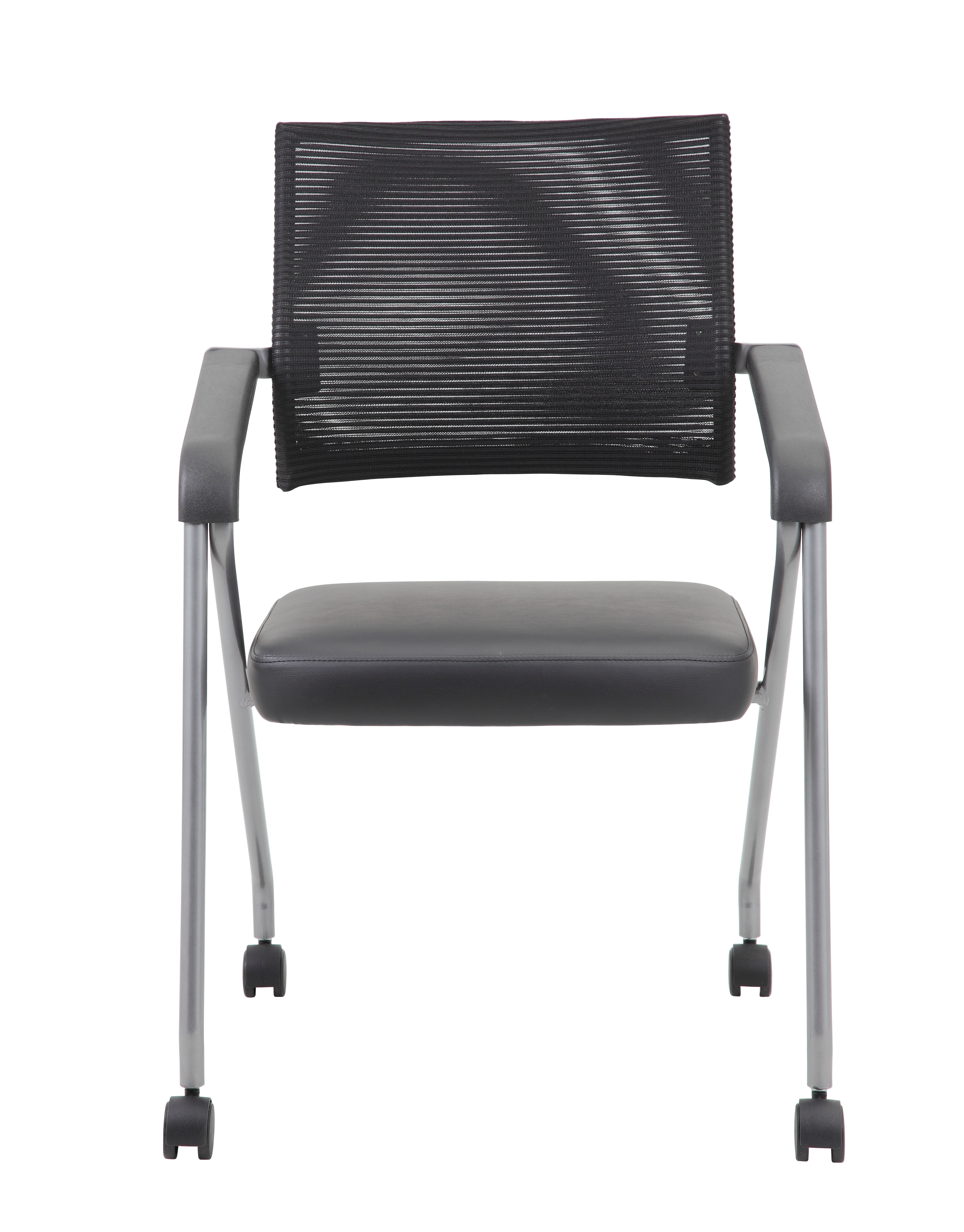 Boss Black Mesh Training Chair With Pewter Frame, (set of 2) - Image 5