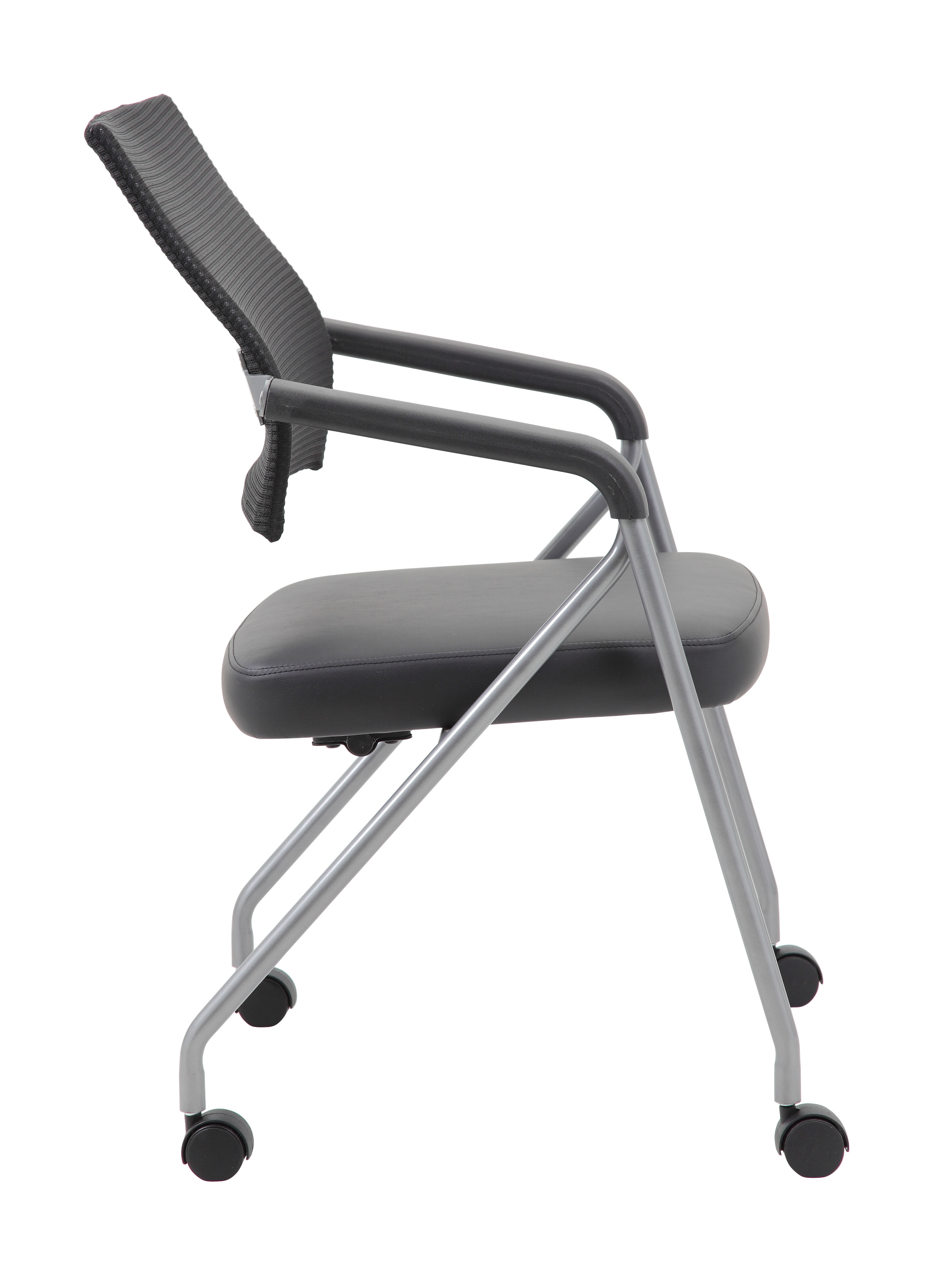 Boss Black Mesh Training Chair With Pewter Frame, (set of 2) - Image 6