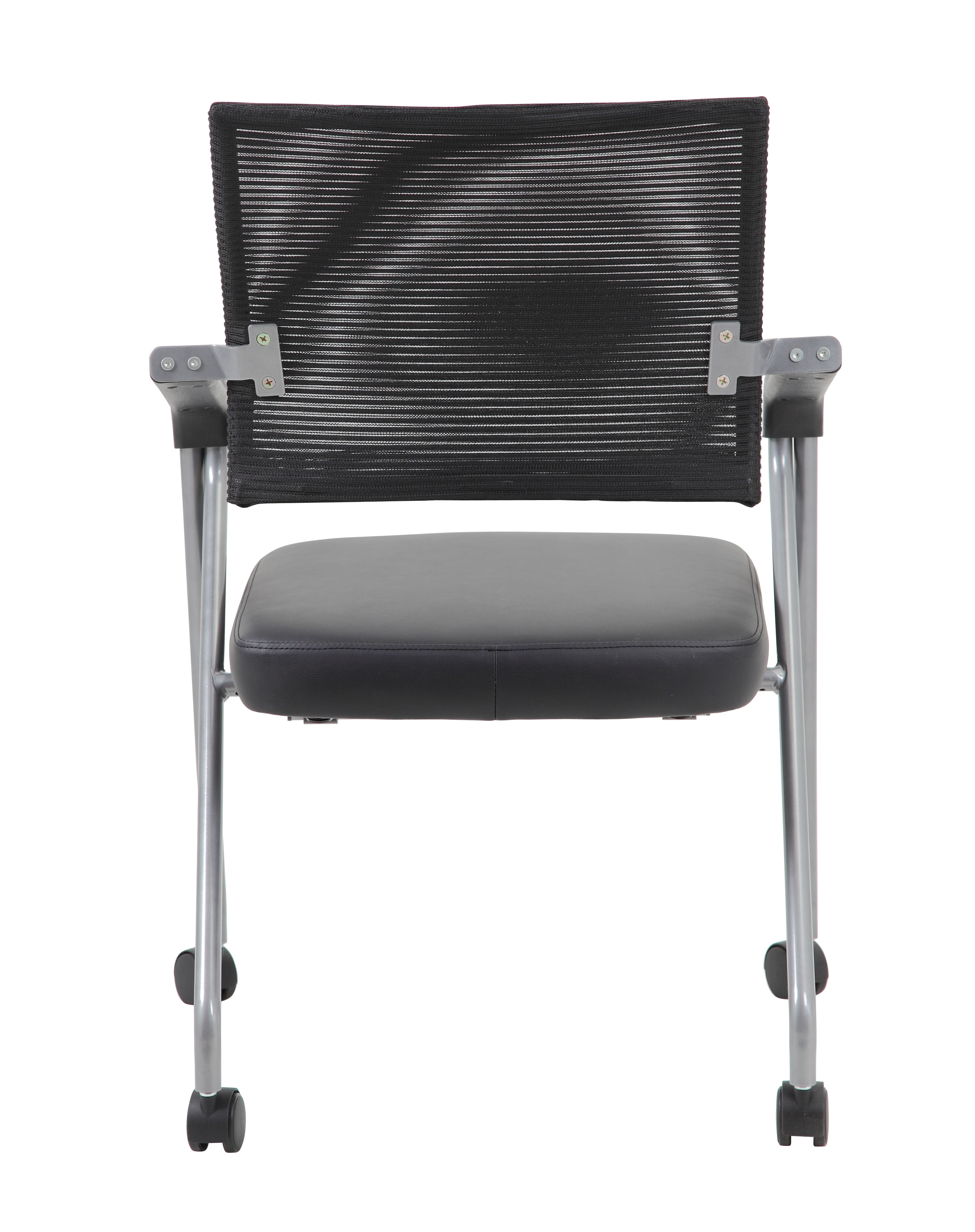 Boss Black Mesh Training Chair With Pewter Frame, (set of 2) - Image 7
