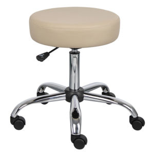 Boss Office AM Vinyl Be Well Medical Spa Professional Adjustable Stool, Beige