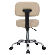 Boss Office AM Vinyl Be Well Medical Spa Professional Adjustable Stool with Back, Beige - Image 5