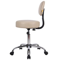 Boss Office AM Vinyl Be Well Medical Spa Professional Adjustable Stool with Back, Beige - Image 7