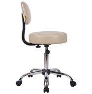 Boss Office AM Vinyl Be Well Medical Spa Professional Adjustable Stool with Back, Beige - Image 8