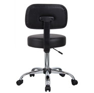 Boss Office AM Vinyl Be Well Medical Spa Professional Adjustable Stool with Back, Black - Image 4