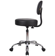 Boss Office AM Vinyl Be Well Medical Spa Professional Adjustable Stool with Back, Black - Image 6