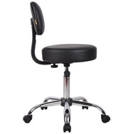 Boss Office AM Vinyl Be Well Medical Spa Professional Adjustable Stool with Back, Black - Image 7