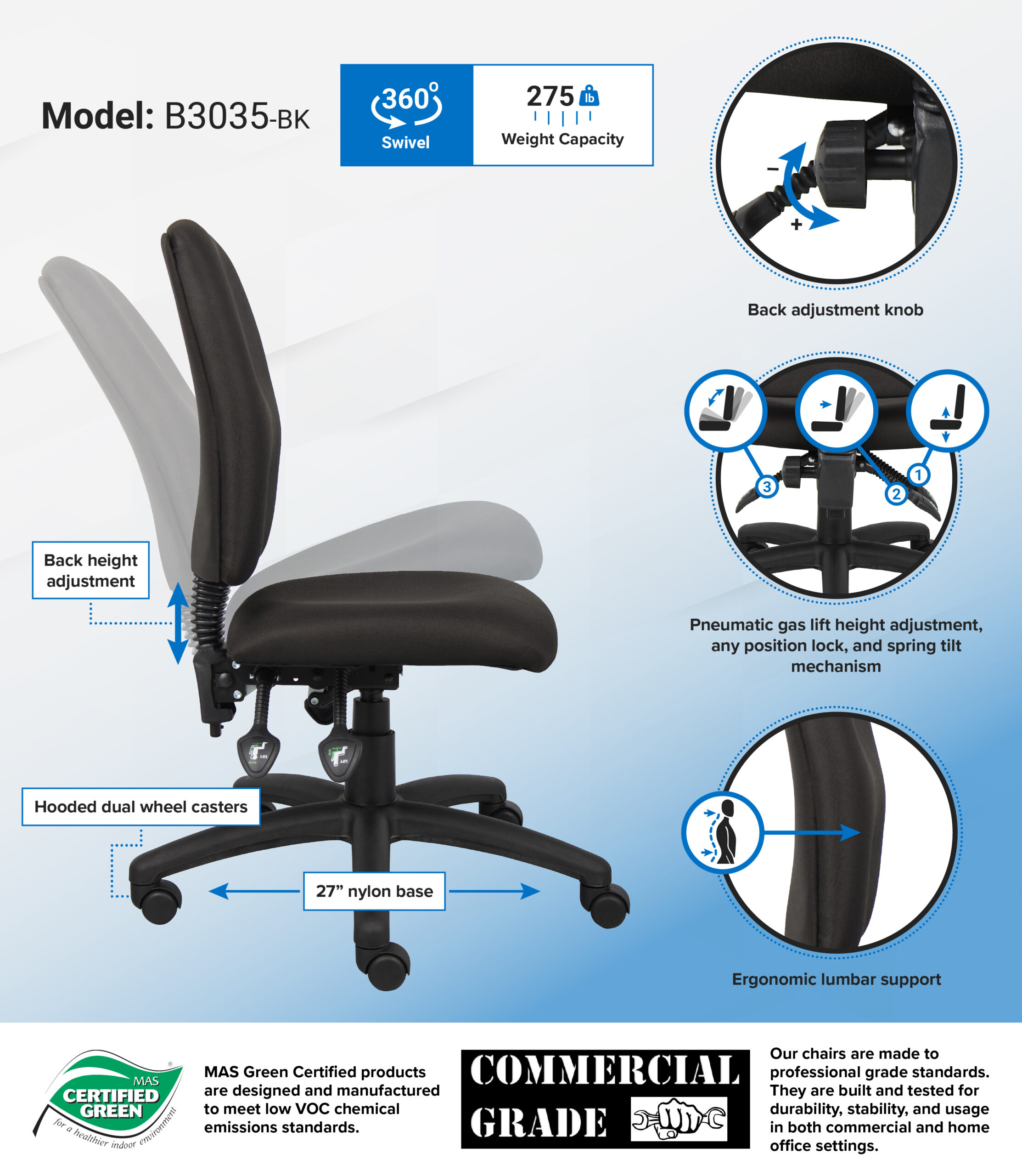 Boss Multi-Function Fabric Task Chair - Image 2