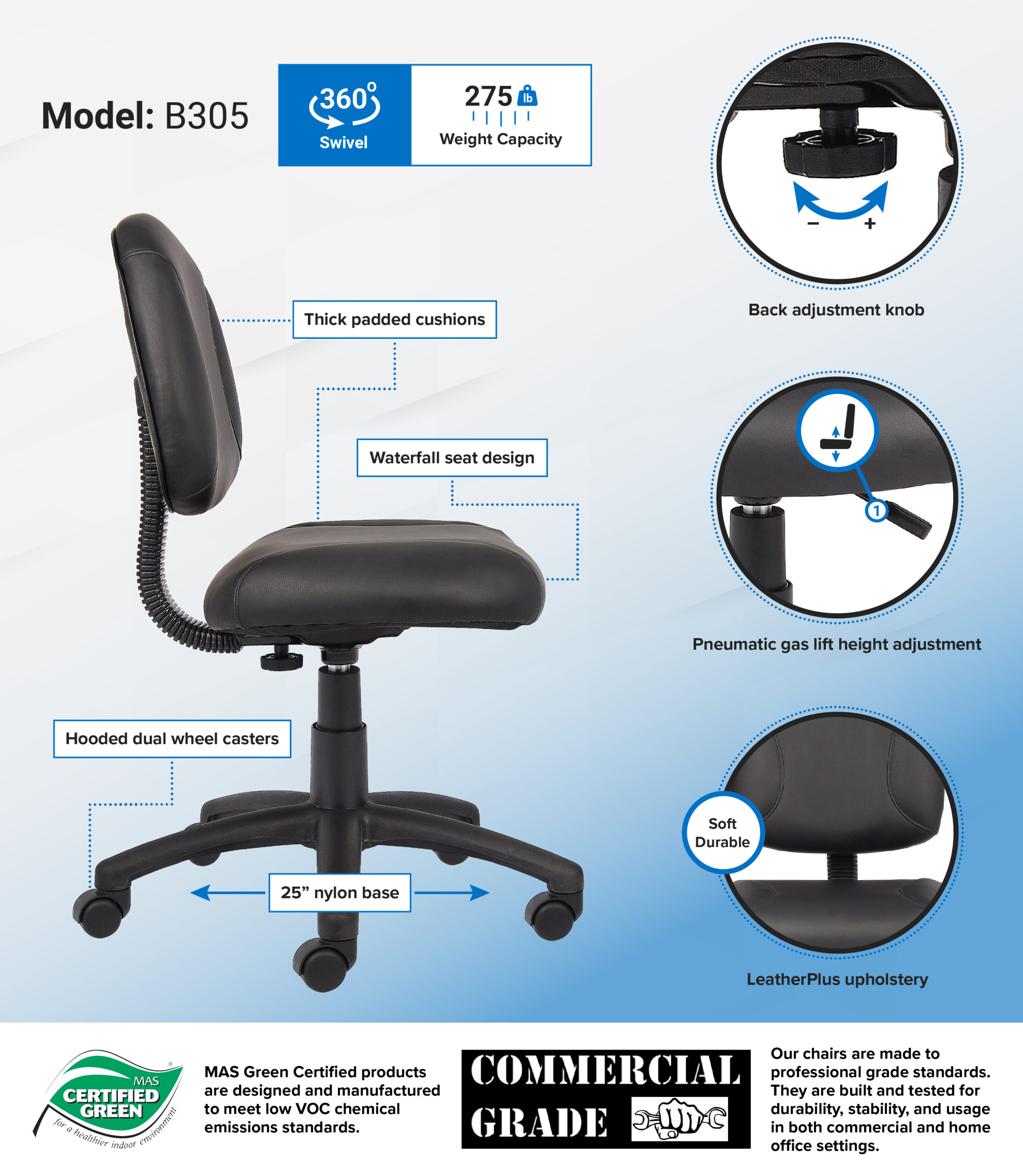 Boss Black Posture Chair - Image 3