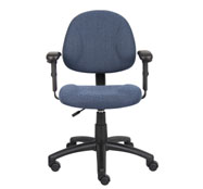Boss Perfect Posture Deluxe Office Task Chair with Adjustable Arms, Blue - Image 4