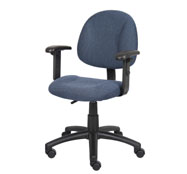 Boss Perfect Posture Deluxe Office Task Chair with Adjustable Arms, Blue - Image 5