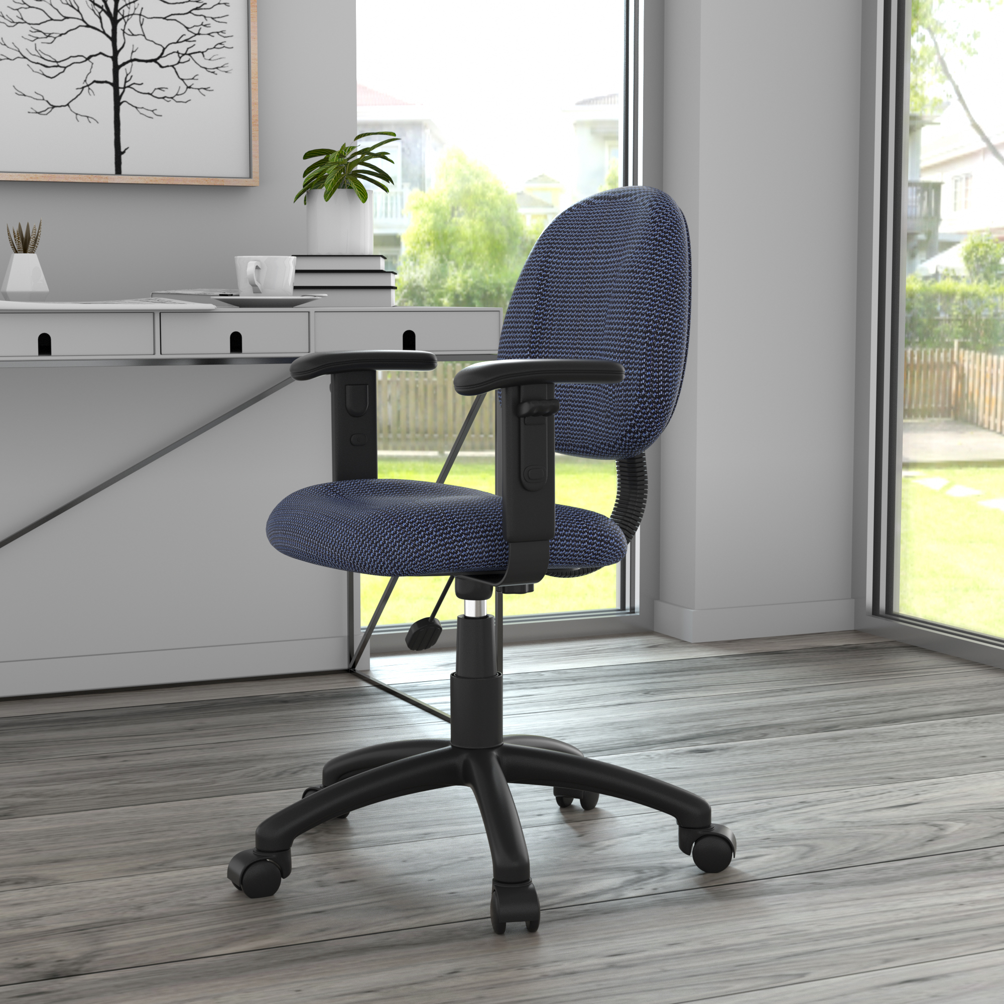 Boss Perfect Posture Deluxe Office Task Chair with Adjustable Arms, Blue - Image 8