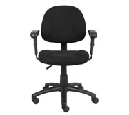 Boss Perfect Posture Deluxe Office Task Chair with Adjustable Arms, Black - Image 3
