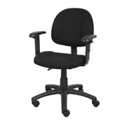 Boss Perfect Posture Deluxe Office Task Chair with Adjustable Arms, Black - Image 4