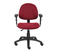 Boss Perfect Posture Deluxe Office Task Chair with Adjustable Arms, Burgundy - Image 4