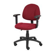 Boss Perfect Posture Deluxe Office Task Chair with Adjustable Arms, Burgundy - Image 5