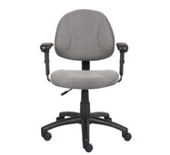 Boss Perfect Posture Deluxe Office Task Chair with Adjustable Arms, grey - Image 5