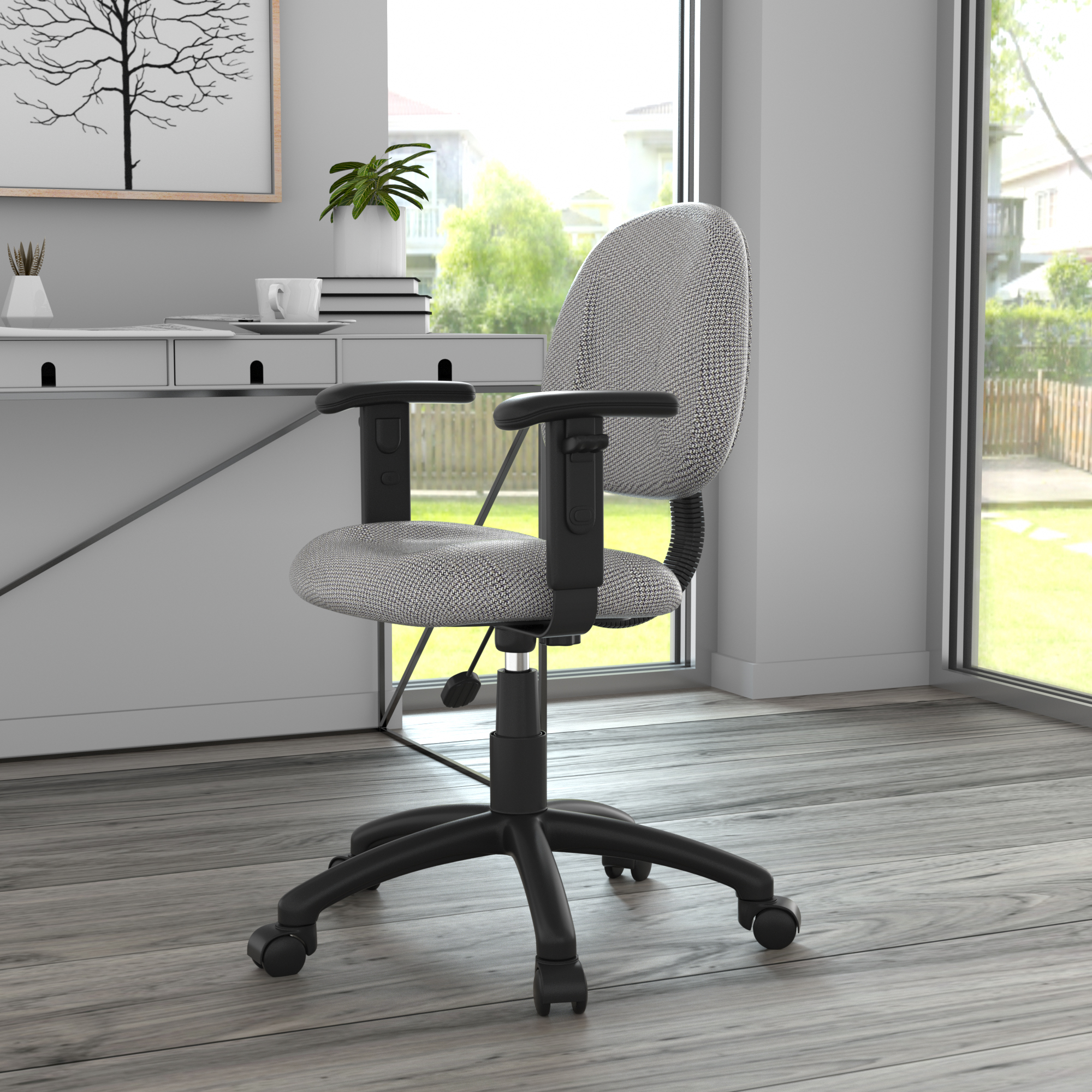Boss Perfect Posture Deluxe Office Task Chair with Adjustable Arms, grey - Image 9