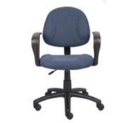 Boss Perfect Posture Deluxe Office Task Chair with Loop Arms, Blue - Image 4