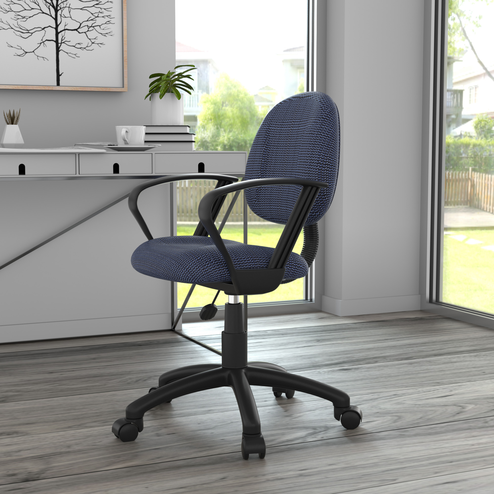Boss Perfect Posture Deluxe Office Task Chair with Loop Arms, Blue - Image 8