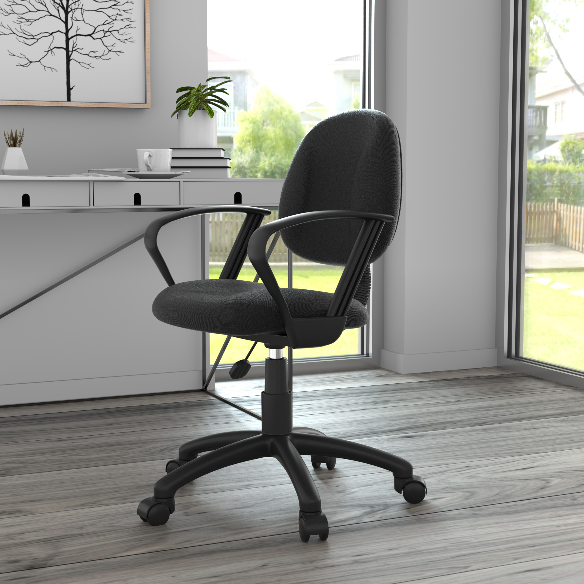 Boss Perfect Posture Deluxe Office Task Chair with Loop Arms, Black - Image 8