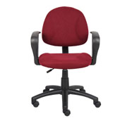 Boss Perfect Posture Deluxe  Office Task Chair with Loop Arms, Burgundy - Image 4