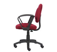 Boss Perfect Posture Deluxe  Office Task Chair with Loop Arms, Burgundy - Image 6
