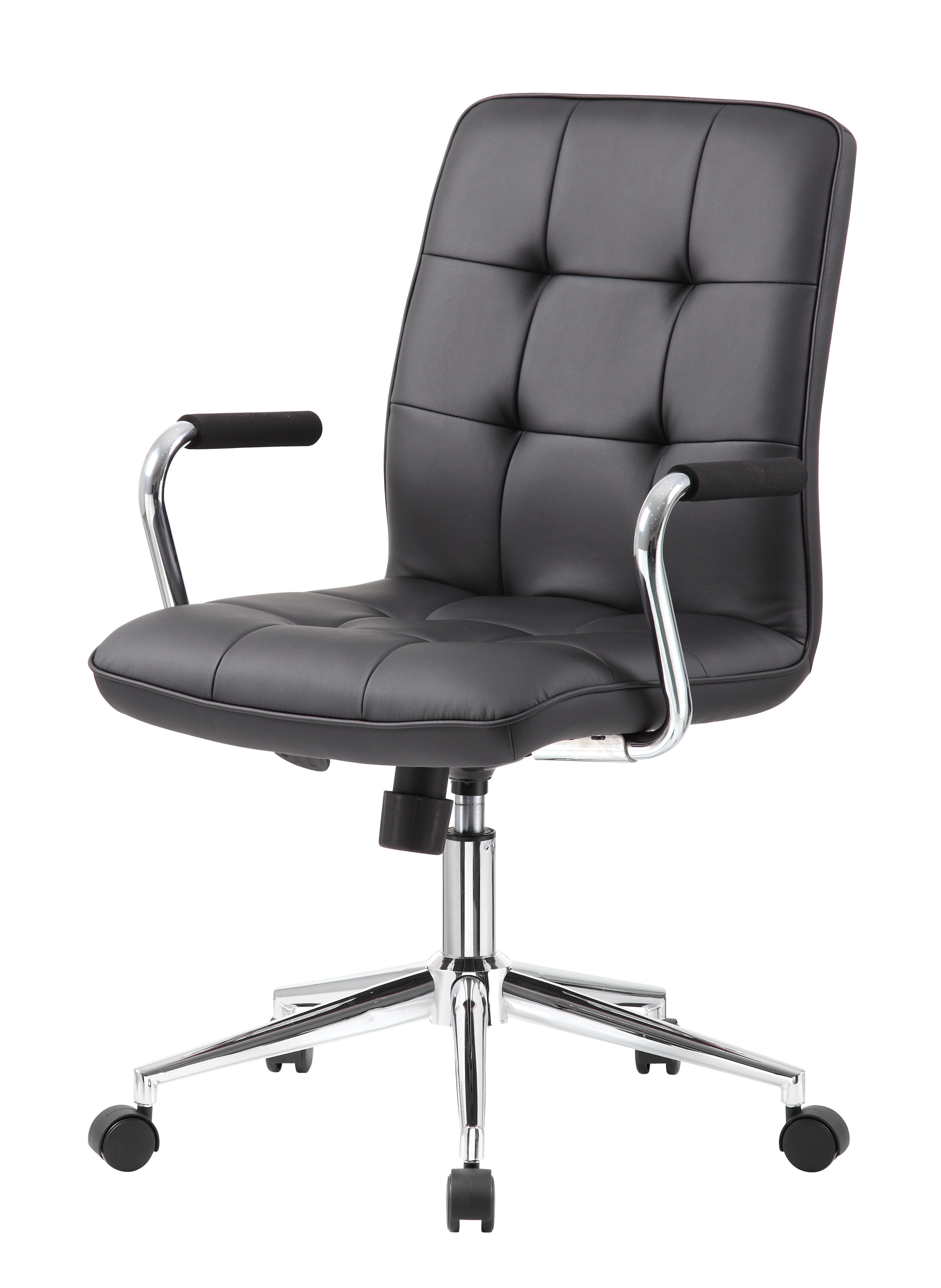 Modern Office Chair w/Chrome Arms-Black - Image 6
