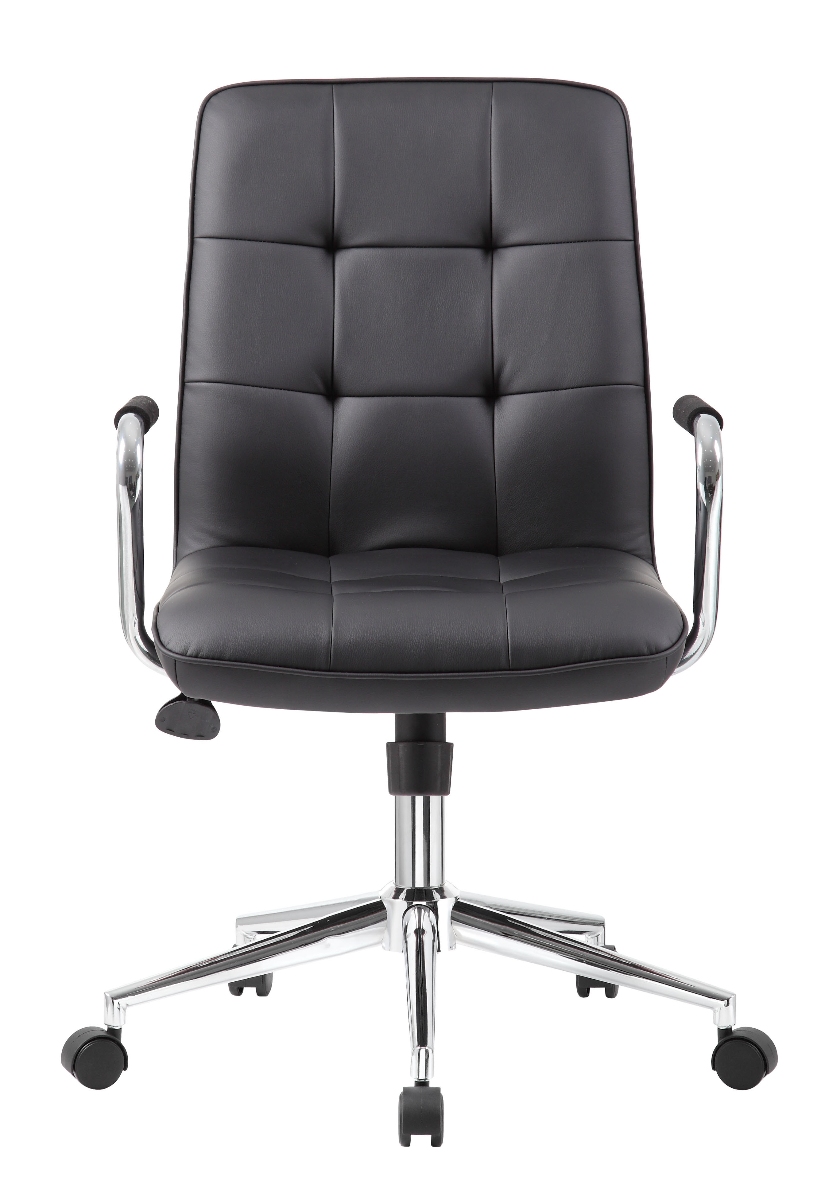 Modern Office Chair w/Chrome Arms-Black - Image 7