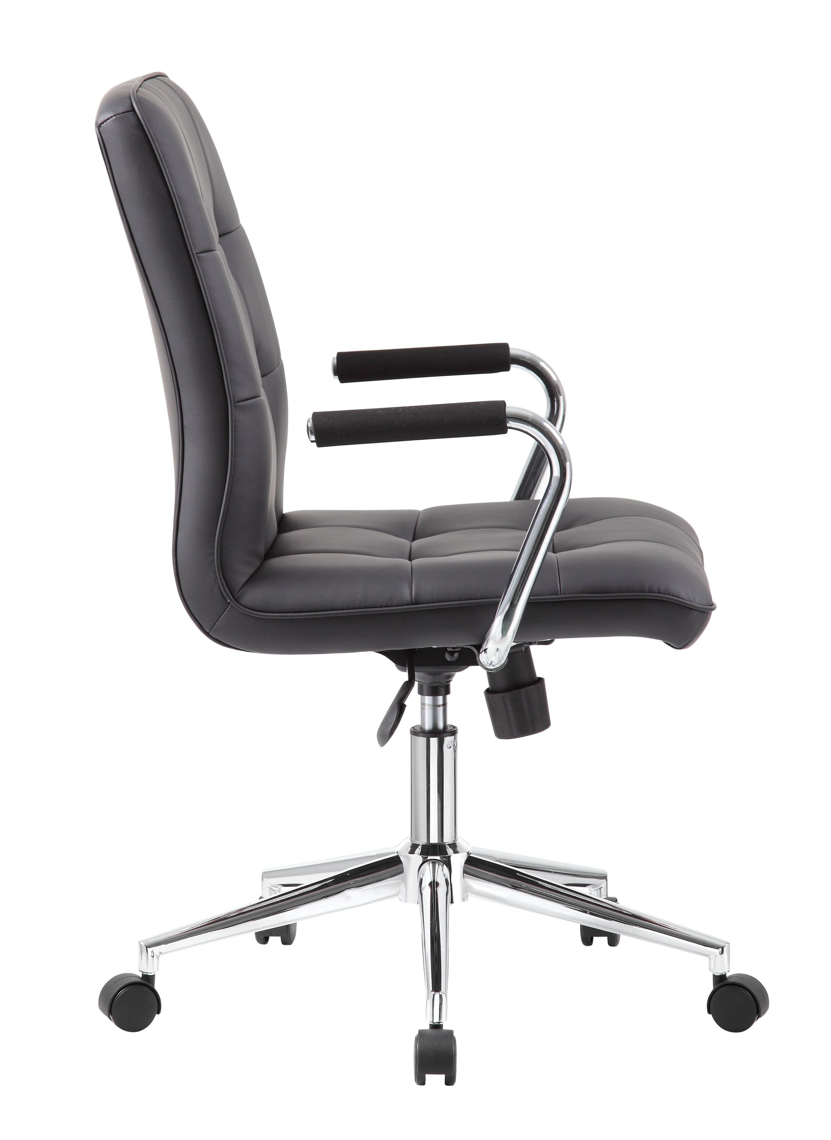 Modern Office Chair w/Chrome Arms-Black - Image 8