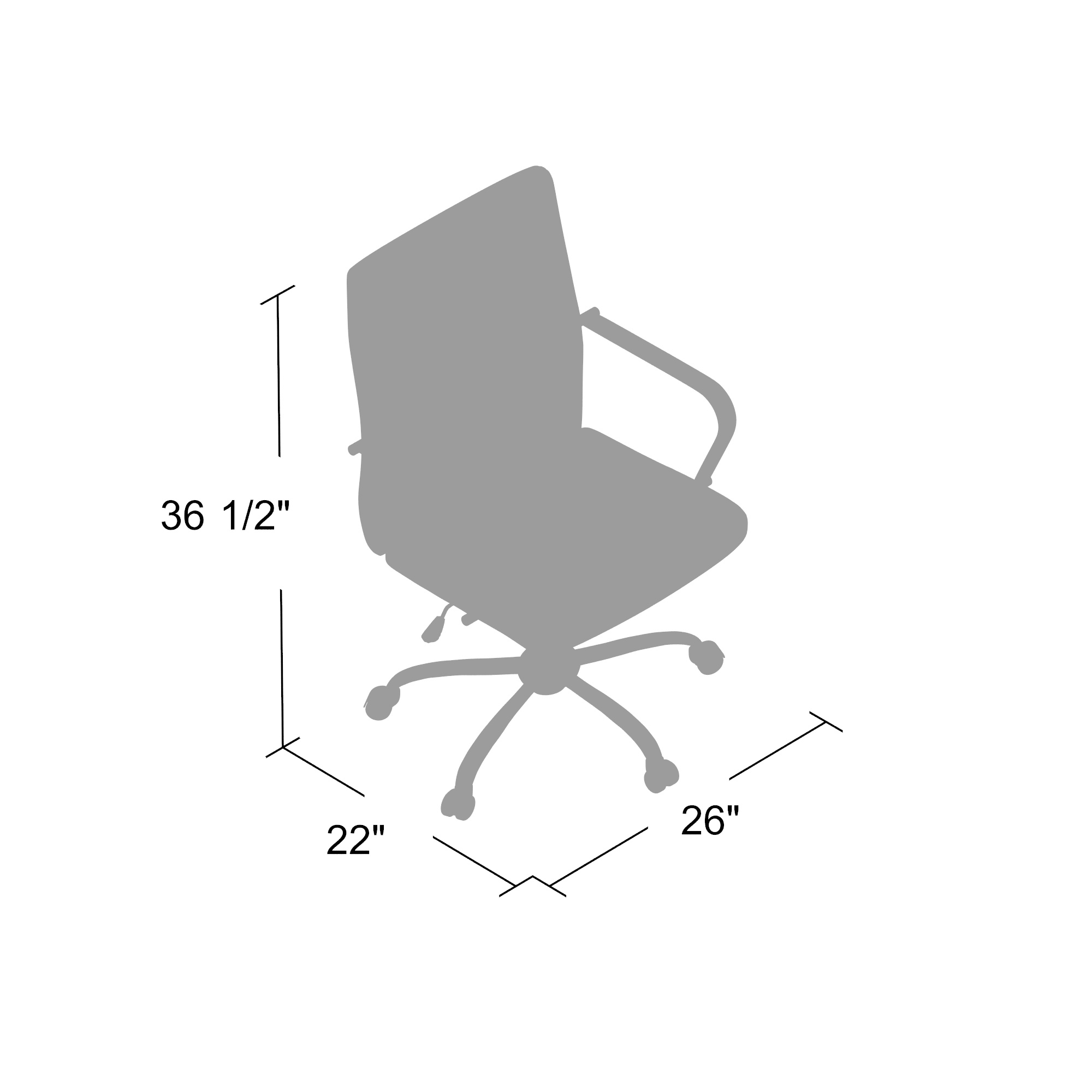 Boss Retro Task Chair with Chrome Fixed Arms - Image 10