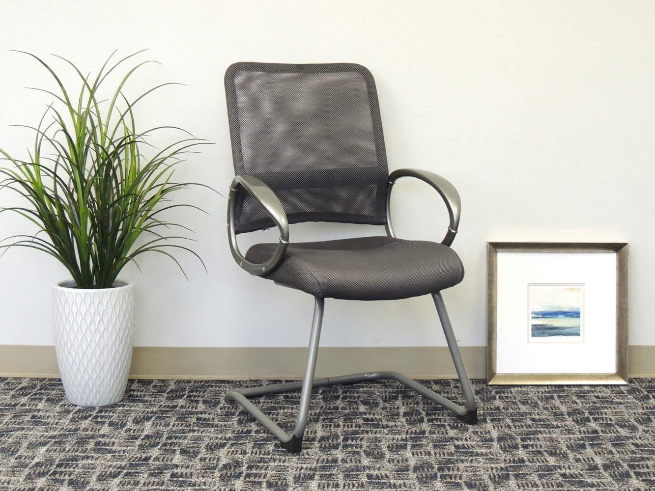 Boss Mesh Back W/ Pewter Finish Guest Chair - Image 2