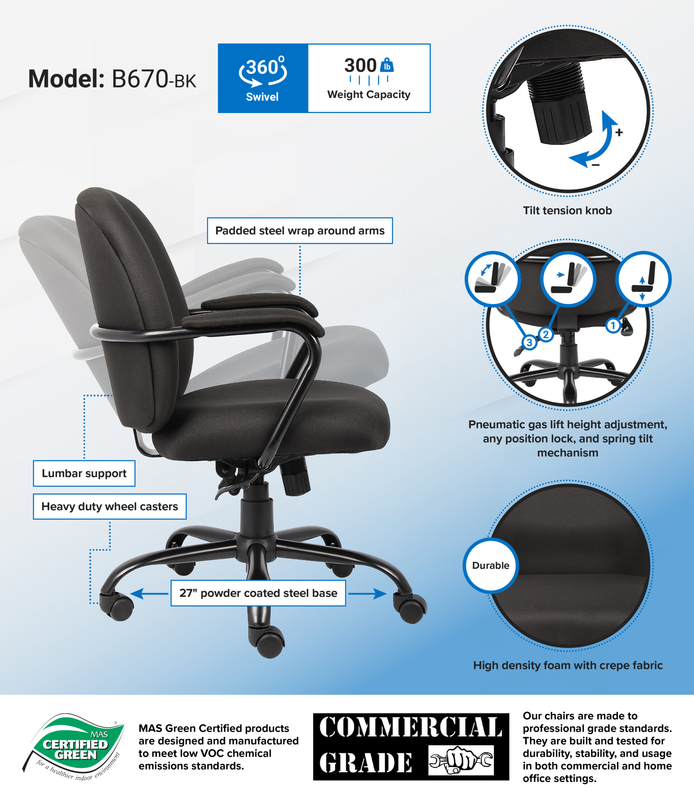 Boss Heavy Duty Task Chair - Image 2