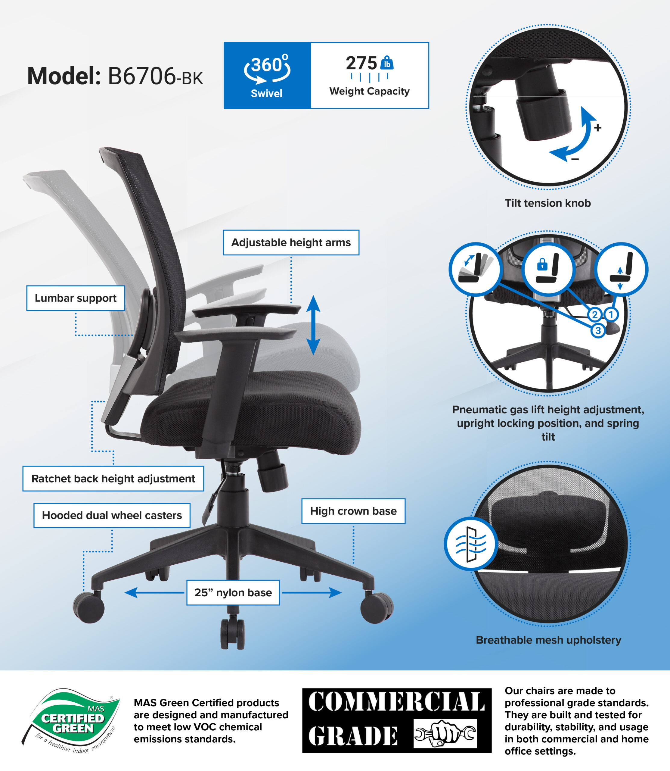 Boss Mesh Back Task Chair - Image 8