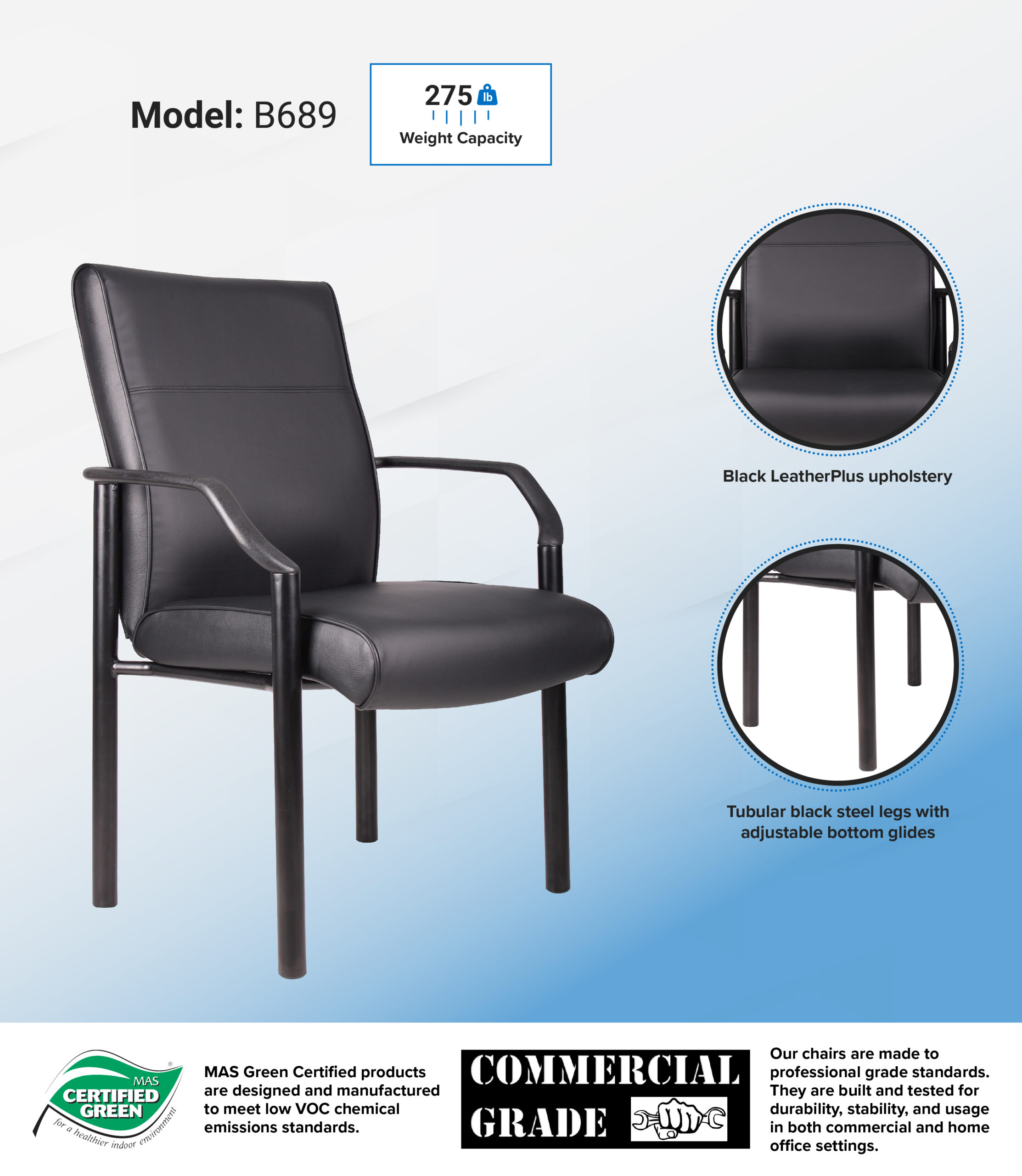 Boss Mid Back Guest Chair In LeatherPlus - Image 8